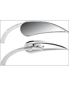 Arlen Ness Micro Chrome RAD II Teardrop Left Side Mirror Harley or Metric EACH