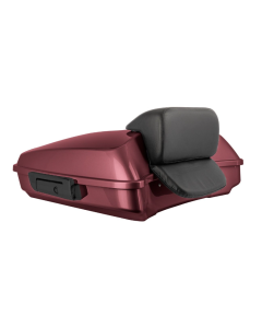 Hogworkz Billiard Burgundy Razor Tour Pack Slim Backrest Black Hardware for Harley® FLH '97-'24