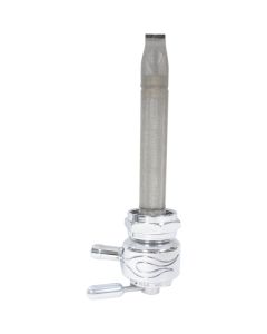 Pingel 1311-CF Power Flo Flamed Chrome Round 90 Deg Forward 22mm Petcock Harley