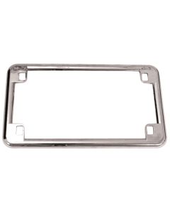 V Factor Chrome Motorcycle License Plate Tag Frame 7" x 4" Motorcycle Harley Metric