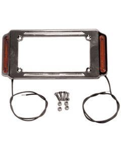 Mid USA Chrome Plated V-Factor License Plate Frame w/ Running Lights