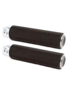 Arlen Ness 07-934 Knurled Black Fusion Dual Ring Male Mount Foot Pegs for Harley