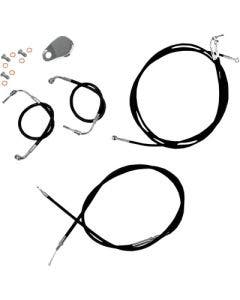 LA Choppers LA-8051KT-08B Black Handlebar Cable/Line Kit Harley FLH 08-13