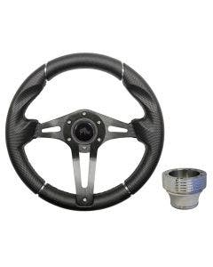 RHOX ACC-SW135 Black On Black 13" Challenger Steering Wheel Kit EZGO
