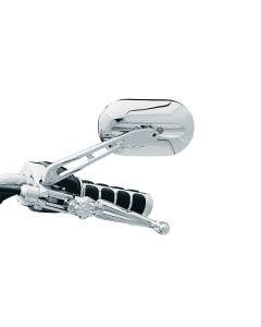 Kuryakyn Chrome Long Stem Magnum Plus with Large Head Mirror Flat Glass