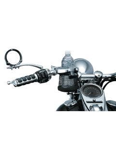 Kuryakyn Chrome Universal 1" Handlebar Mounted Drink Holder with Basket
