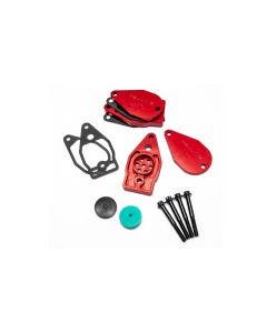 Feuling 3200 Black & Red Billet Rocker Box Breather Kit Harley Twin Cam 99-17