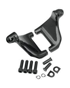 Drag Rear Passenger Footpeg Mounts Black Harley Sportster XL 04-13 Repl 50203-04