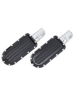 Covingtons Customs Black Dimpled Billet Footpegs Foot Peg Harley Male Mount Pair