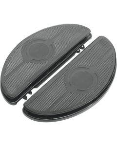 Drag Black Half-Moon Floorboards w/ Vibration Insert Harley Touring Softail FLD 