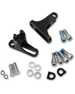 Drag Specialties Gloss Black Short Passenger Footpeg Mount Kits for Harley 93-17