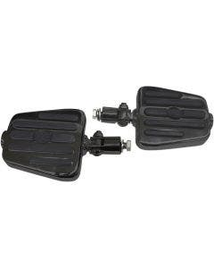 Rivco MV130MB Matte Black Rubber & Steel 4" Mini Folding Floorboards Harley