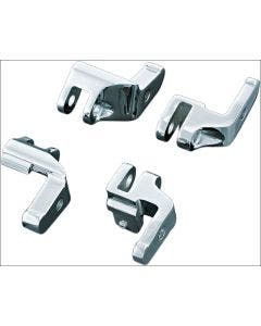 Kuryakyn 4588 Chrome Driver Floorboard Relocation Brackets Harley FLH/T 97-16