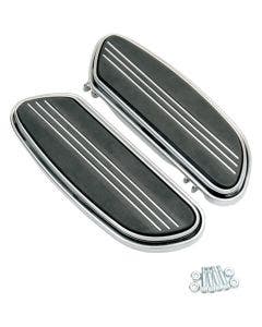Drag Chrome Sweeper Swept Streamliner Driver Floorboards Harley FLH/T FL Softail
