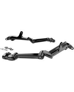 Ciro Black Floorboard Hi-Way Peg Mount w/ Adjustable Arm for Harley FLH/T 09-up