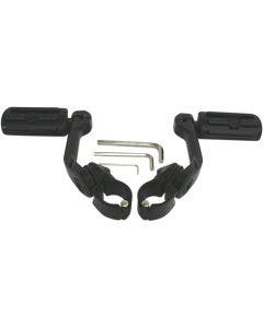Rivco MV110MB Matte Black Ribbed Highway Pegs w/ Mounts 1-1/4" Bars Harley
