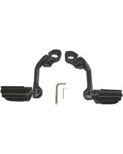 Rivco MV120MB Matte Black Ribbed Highway Pegs w/ Mounts 1-1/4" Bars Harley