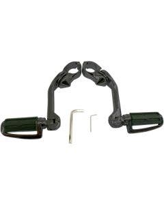 Rivco MV125MB Matte Black Slotted Highway Pegs w/ Mounts 1-1/4" Bars Harley