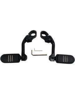 Rivco MV155MB Matte Black Motorcycle Highway Pegs w/ Mounts 1-1/4" Bars Harley