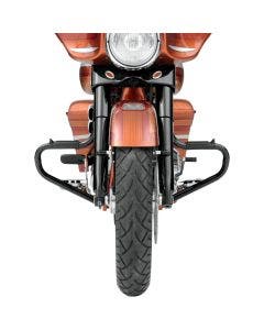 Lindby Front Gloss Black Multibar Highway Engine Guard Bar for Harley FLH/T 97-14