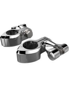 Ciro Chrome Adjustable Pinless 1-1/4" Hi-Way Bar Mount w/ Female Footpeg Clevis 