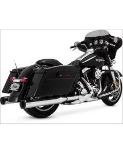 Vance & Hines Chrome Black Tips Eliminator 400 4" Round Slip On Mufflers Harley | 16706