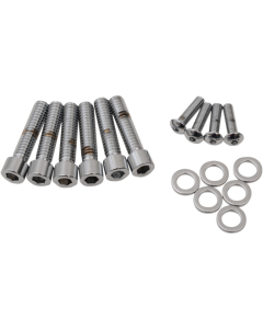 Drag Specialties Chrome Smooth Handlebar Control Bolt Kit 4 Harley M8 Models