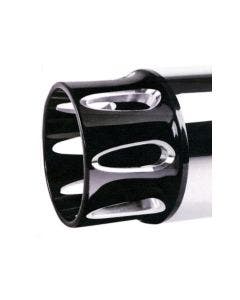 V-Twin 30-1377 Chrome 4.5" Slip-On Mufflers w/ Black Billet Tips Harley FLT M8