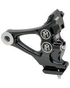 PM Black Contrast Cut Rear Brake Integrated Caliper Harley Softail 87-99