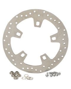 Drag Specialties Ground Stainless Custom Front Brake Rotor 14-18 Harley FLH