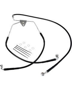 Drag Front Extended +4 Black Vinyl Brake Line for Harley 96-07 FLHT/FLHX
