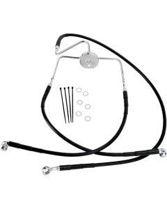 Drag Front Extended +2 Black Vinyl Brake Line Harley 94-07 FLHR 98-06 FLTR/I