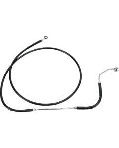 Drag Front Extended +2 Black VinylSteel Brake Line for Harley 09-13 FLH/T W/ ABS