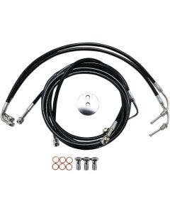 La Choppers Black Vinyl Front Brake Line for Harley 09-13 FLH ABS 12-14 Bars