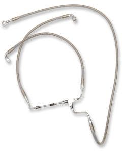 Stainless Steel Extended Length Front Brake Line Harley 14-15 Non ABS Plus 10