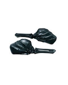 Kuryakyn Black Skeleton Hand Mirrors for Harley and Metric Models (ea)