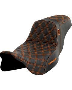 Saddlemen Pro Series SDC W/Orange Stitch Seat W/O Backrest Harley 08-23 Touring