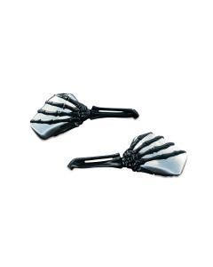 Kuryakyn Chrome Head w/ Black Stem Skeleton Mirrors Harley & Metric (ea)