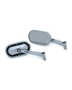 Kuryakyn Chrome & Satin Black 6" Heavy Industry Mirrors for Harley Victory Metric
