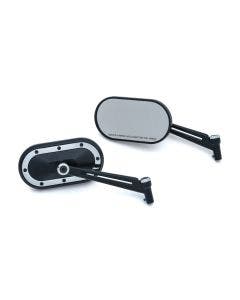 Kuryakyn Black & Chrome 6" Heavy Industry Mirrors for Harley Victory Metric