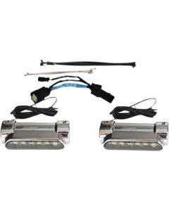 Custom Dynamics Chrome LED Amber White Engine Guard Lights 09-13 Harley FL CVO