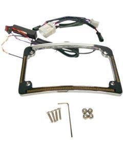 CD LED All-in-1 Signal Chrome Radius License Plate Frame 4 Harley FLHT/R 99-17