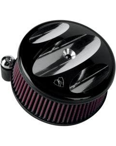 Arlen Ness Stage 1 Billet Sucker Air Cleaner Black Scallop Cvr Harley 93-99 EVO