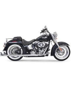 Bassani Chrome True Dual Exhaust W/ 33" Fishtail Tip Mufflers Harley Softail 07-15