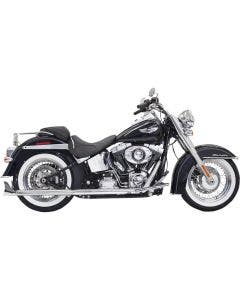 Bassani Chrome 30" True Duals Fishtail Mufflers No Baffles Harley Softail 07-17