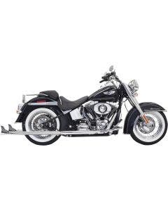 Bassani Chrome 36" True Duals Fishtail Mufflers No Baffles Harley Softail 07-17
