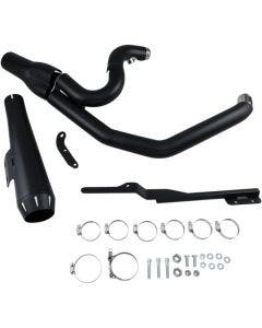 Bassani Black Road Rage 2 Into 1 Short Megaphone Exhaust Harley FXD 91-05