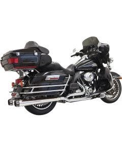 Bassani Chrome True Dual Down & Under Exhaust w/ 4 " Megaphone Muffler Harley FL
