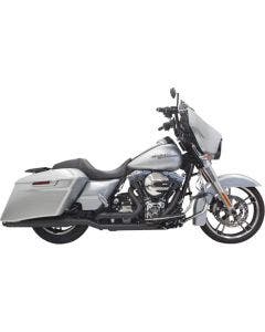 Bassani Black True Dual Down & Under Exhaust w/ 4 " Straight Muffler Harley FL
