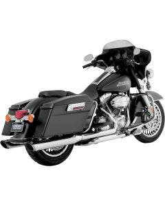 Vance & Hines Chrome Twin Slash Round Slip On Mufflers for Harley Touring 95-14 | 16763